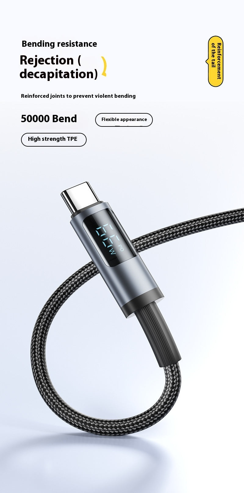 Fast Charge Data Cable Suitable For Charging Digital Display Data Line Type-c Charging Cable
